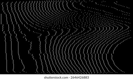 Retro CCTV or VHS Video White Noise Background. Scanlines Vibration Glitch. Video Damage Overlay Texture. Nostalgic Vintage 80s 90s Surveillance Technology Vector Illustration.