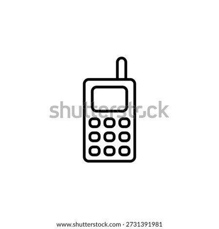 Retro Cell Phone Outline Icon Old-Fashioned Wireless Gadget Concept Symbol