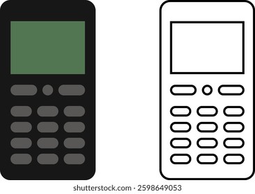retro cellphone vector icon set