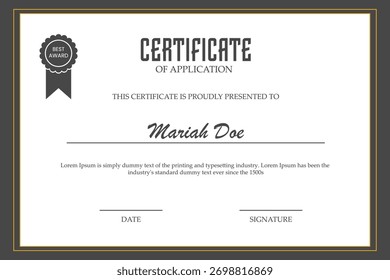 Certificado retro de Plantilla de apreciación. Diseño de certificado multipropósito con adorno vintage.