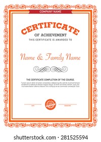 Retro certificate design template.