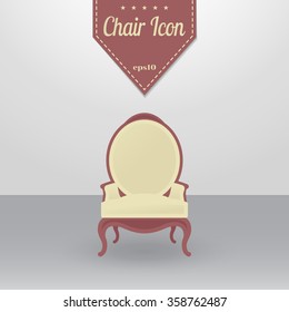 Retro Chair icon, logo