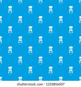 Retro chair pattern vector seamless blue repeat for any use