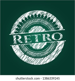 Retro chalk emblem. Vector Illustration. Detailed.