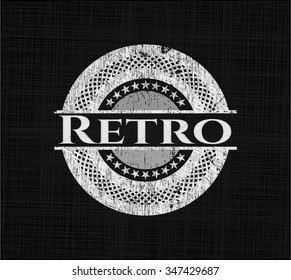 Retro chalkboard emblem on black board