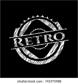 Retro chalkboard emblem written on a blackboard