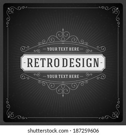 Elementos de diseño tipográfico de pizarra retro. Plantilla para invitaciones de diseño, carteles y otros diseños. 
