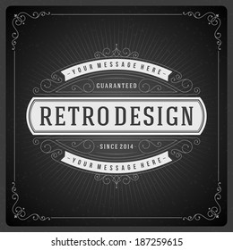 Retro chalkboard typographic design elements. Template for design invitations, posters and other design. Retro chalkboard typographic design elements. Template for design invitations, posters and other design.