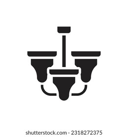 Ilustración vectorial de iconos rellenos de candelabro retro
