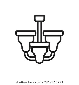 Ilustración vectorial de contorno de candelabro retro
