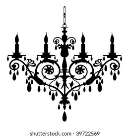 Retro chandelier silhouette