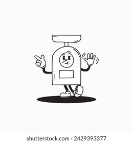 retro character kitchen black and white
