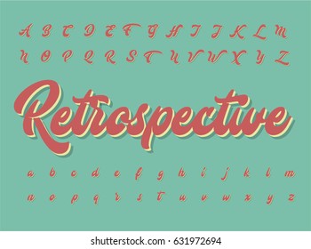 Retro character set, vector illustration