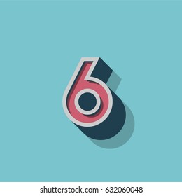 Retro character from a typeset, vector illustration