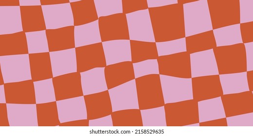 Fondo de tablero de ajedrez retro para el diseño de impresión. Fondo geométrico. Psicodélico tablero de ajedrez retro. Patrón vector abstracto. Papel pintado psicodélico. Patrón óptico. Textura abstracta