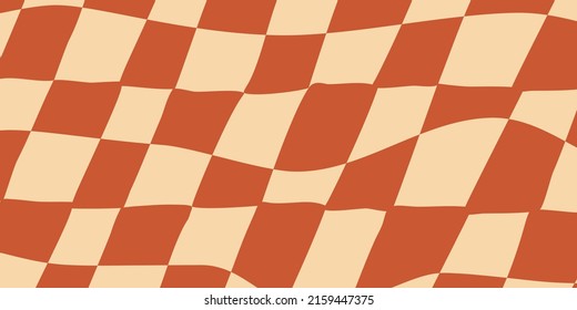 Retro checkerboard background for print design. Geometric background. Psychedelic retro checkerboard. Abstract vector pattern. Psychedelic wallpaper. Optical pattern. Abstract texture