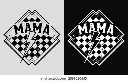 Retro Checkered Mama Mother T-shirt Design | Vintage Mom typography t shirt design