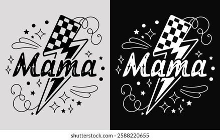 Retro Checkered Mama Mother T-shirt Design | Vintage Mom typography t shirt design