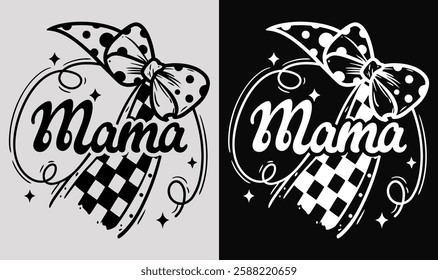 Retro Checkered Mama Mother T-shirt Design | Vintage Mom typography t shirt design