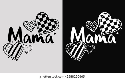 Retro Checkered Mama Mother T-shirt Design | Vintage Mom typography t shirt design