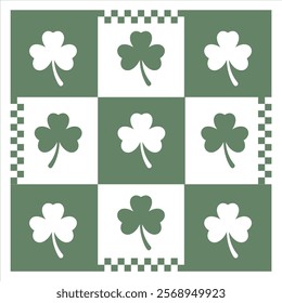 RETRO CHECKERED ST PATRICK'S DAY  St.Patrick’s Day Funny Saying T-Shirt Design