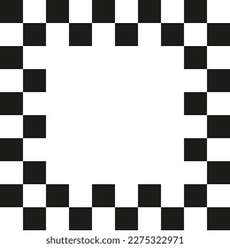 Retro checkers frame. Geometric art print. Vector illustration.