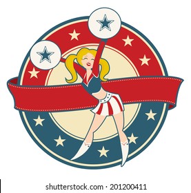 Retro Cheerleader - Illustration