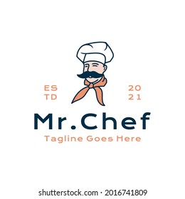 Retro Chef Restaurant logo diseño inspiración vectorial ilustración icono