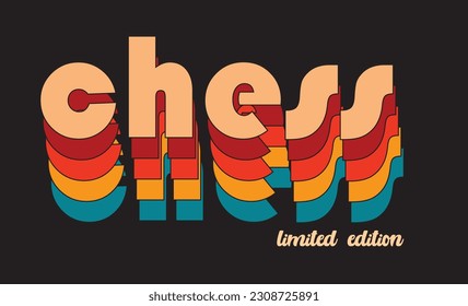 Diseño de ajedrez retro. Buen trabajo artístico para la camisa. Edición limitada