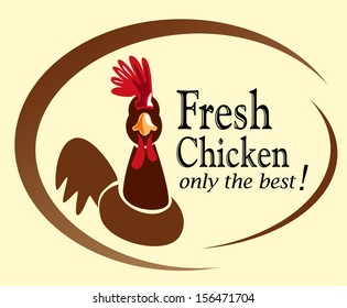 retro chicken sign,label