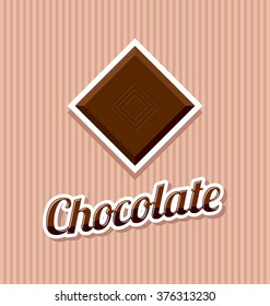 Retro chocolate with title on striped background