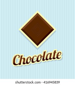 Retro chocolate with title on striped background