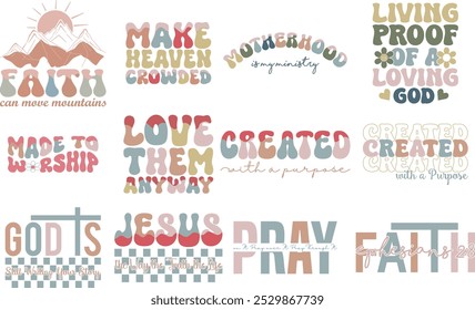 Retro Christian Quotes EPS Bundle