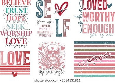 Retro Christian Valentine t-shirt design Bundle, Valentine t-shirt design Bundle, Retro Religious Valentine png, Happy Valentine's day T-shirt Design, Jesus T-shirt Design Bundle, christian bundle