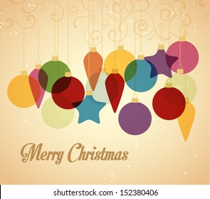 Retro Christmas background with Christmas balls