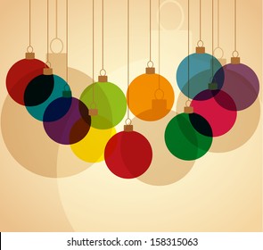 Retro Christmas background with Christmas balls