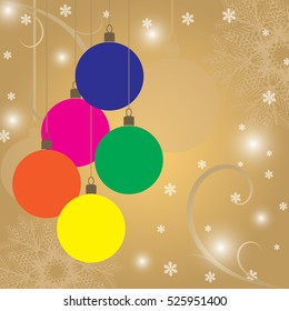 A Retro Christmas background with Christmas balls