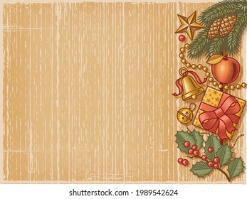 Retro Christmas background vector format