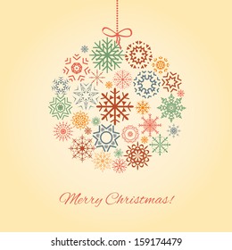 Retro Christmas ball - vector, illustration
