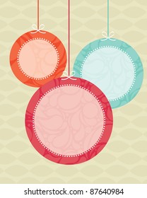 retro christmas baubles with space for text