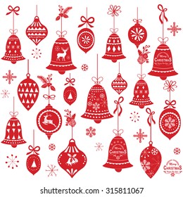 Retro Christmas Bell Design Elements