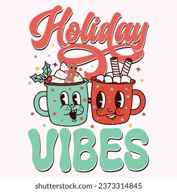 Retro Christmas Bundle, Christmas Design, Christmas PNG, Christmas Vector, Retro Design