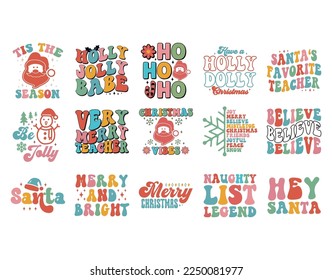 Retro Christmas Bundle for Print and Cut