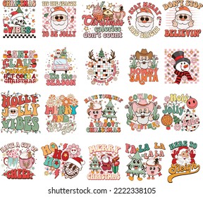 Retro Christmas Bundle For Print Template