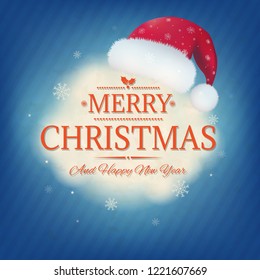 Retro Christmas Card With Gradient Mesh, Vector Illustration