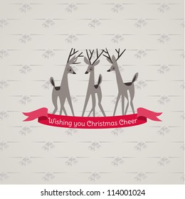 Retro Christmas Card - for invitation, congratulation in vector