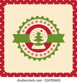 Retro Christmas card, label, banner