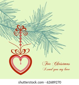 Retro Christmas card, love message