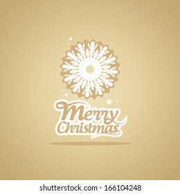 Tarjeta de Navidad retro con copo de nieve.