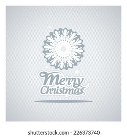 Retro Christmas card with snowflake.